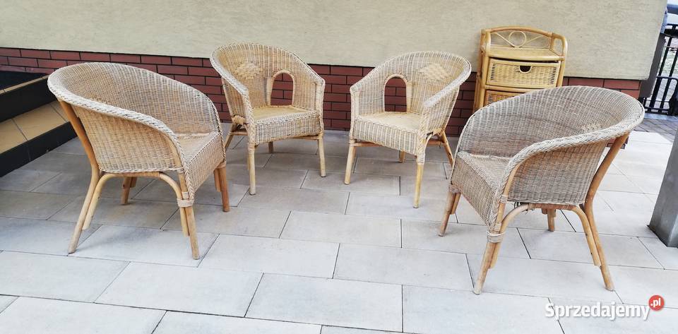 Fotel rattanowy wiklinowy krzesło do ogrodu na taras