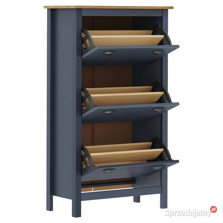 Szafka na buty Hill szara 72x35x124 lite drewno