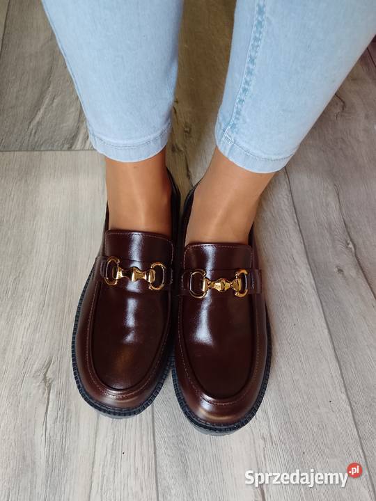 41 Brązowe czekoladowe mokasyny loafersy Kraków
