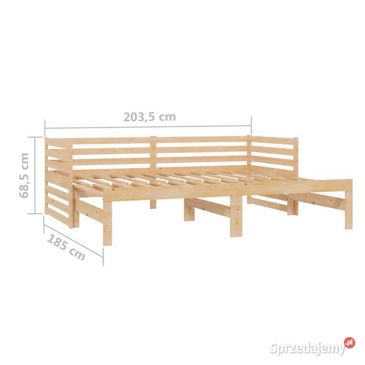 Łóżko wysuwane 2 x 90x200 lite drewno sosnowe Warszawa