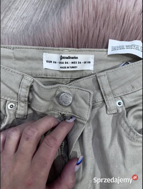 Spodnie beżowe Stradivarius S wielkopolskie Leszno sprzedam