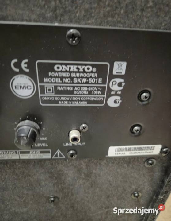 Subwoofer Onkyo SKW501E Słuchawki i głośniki