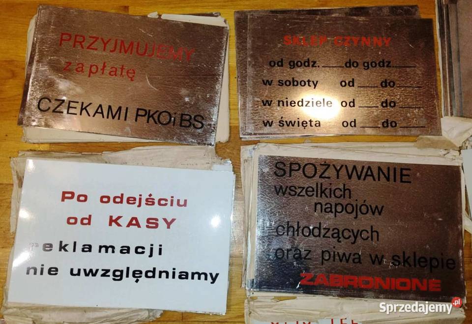 Tablice sklepowe PRL oryginalne mazowieckie Kobyłka