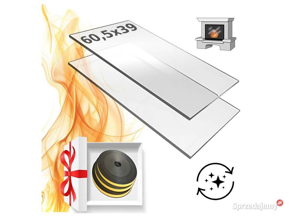 SZKŁO KOMINKOWE WYMIAR 605x39 SZYBA Skawina