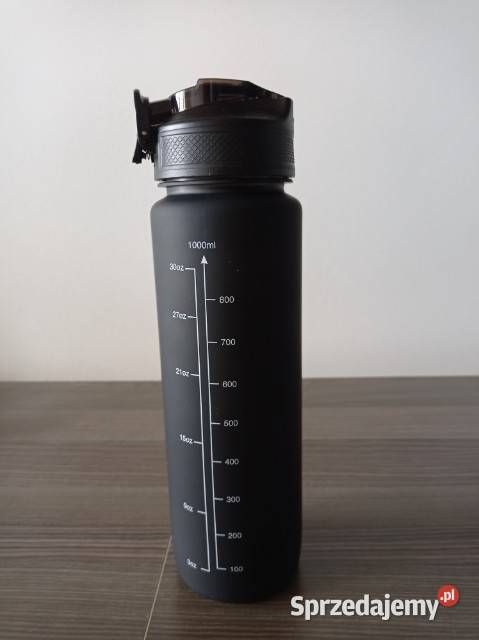 Butelka motywacyjna na wodę 1000 ml czarna Chorzów sprzedam