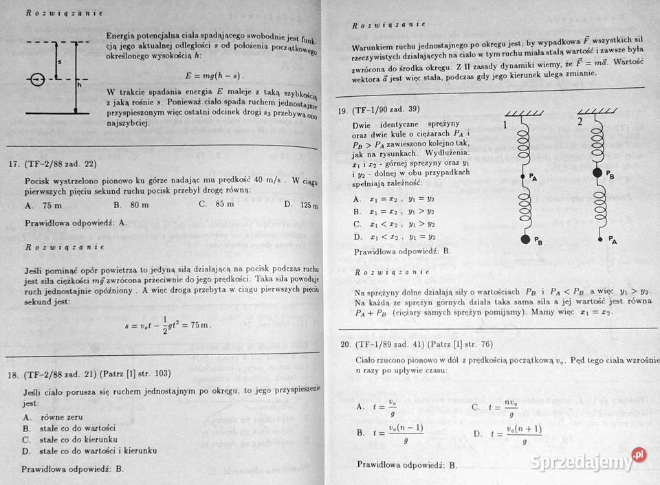 Rozwiązania testów z fizyki 19881990 Barbara Chełm