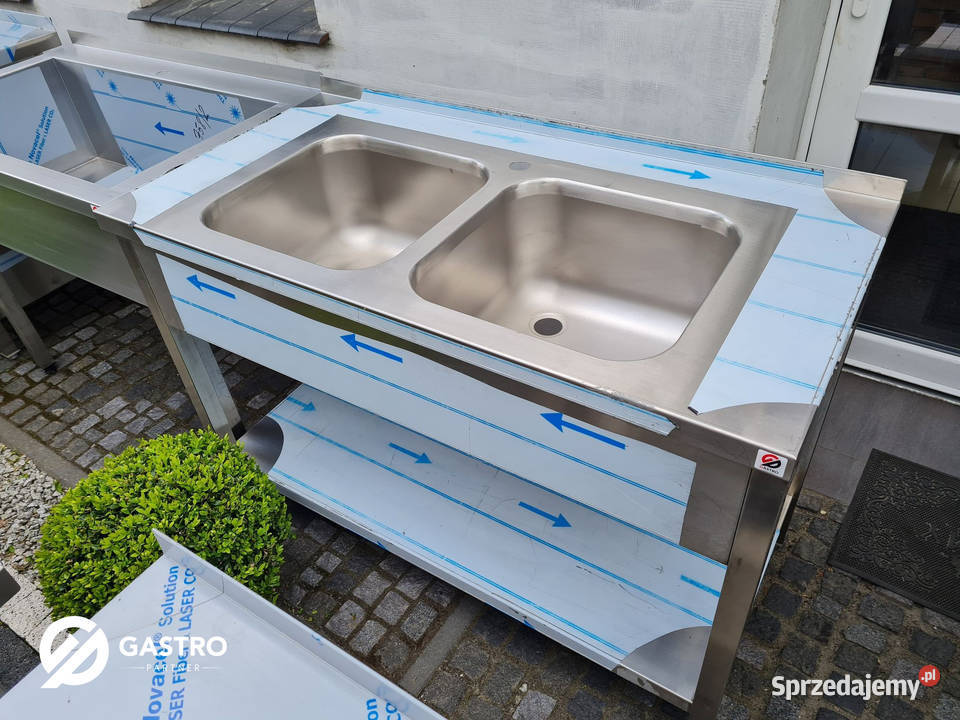 Zlew gastronomiczny 2 komorowy 120x60x85 Meble Gastronomia wielkopolskie Ostrów Wielkopolski