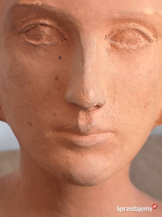 rzeźba figurka popiersie kobiety glina Piotrówek