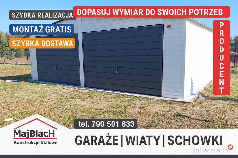 Biały Grafit Garaż Blaszany Drewnopodobny Sprzedaż Kolno