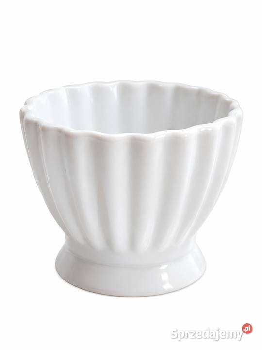 Cukierniczka z białej porcelany puchar ryflowana Poddębice