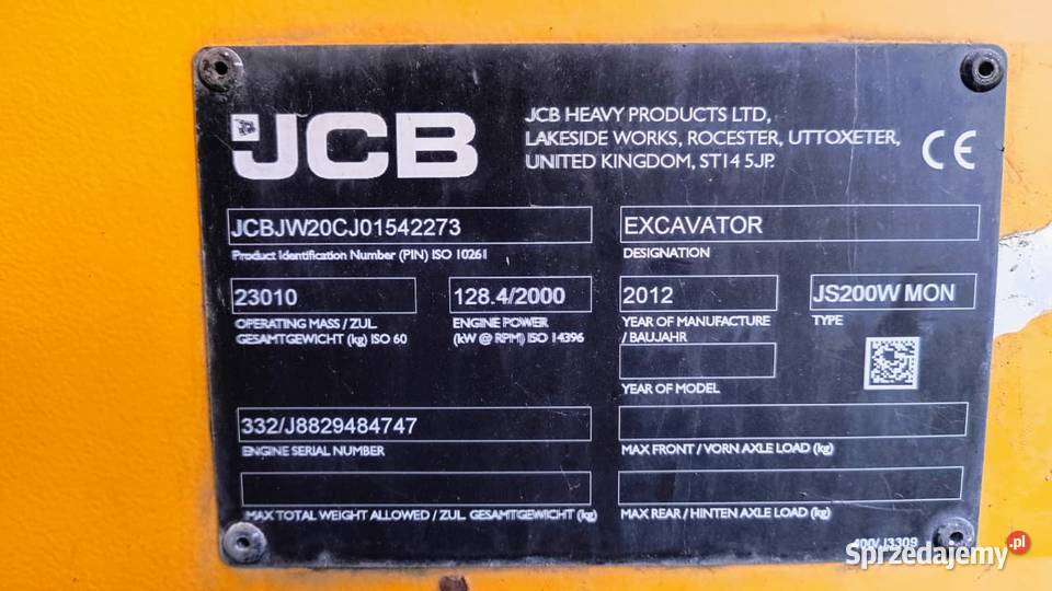 Koparka kołowa JCB JS200W