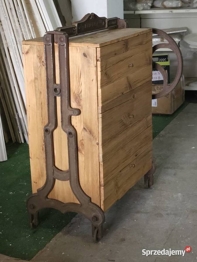 komoda drewniana ze stelażem żeliwnym Warszawa