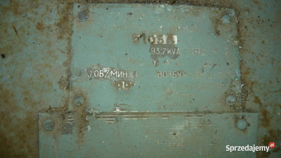 Prądnica elektryczna okrętowa 937 kW stara Sokółka