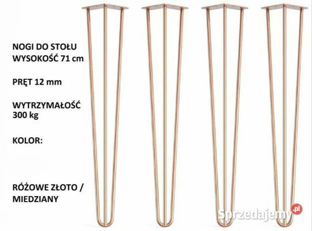 NOGI METALOWE BIAŁE RÓŻOWE ZŁOTO loftowe meblowe