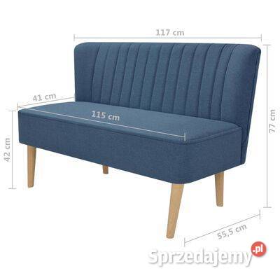 vidaXL Sofa 117x555x77 niebieski