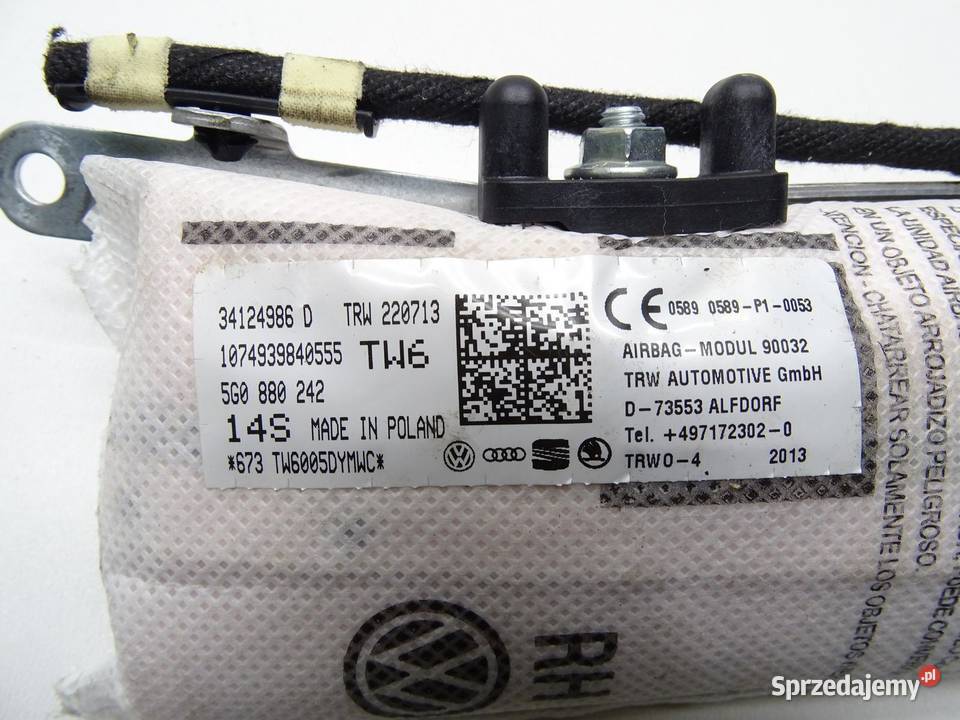 PODUSZKA AIRBAG POWIETRZNA FOTELA PRAWY PRZÓD
