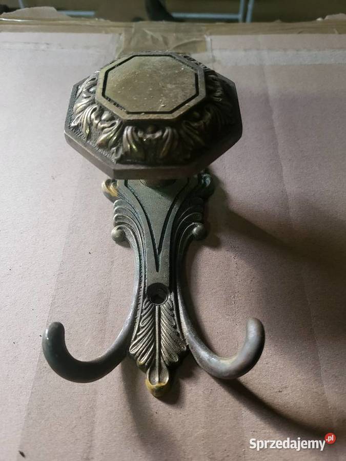 Wieszak mosiężny z lat 70tych vintage retro