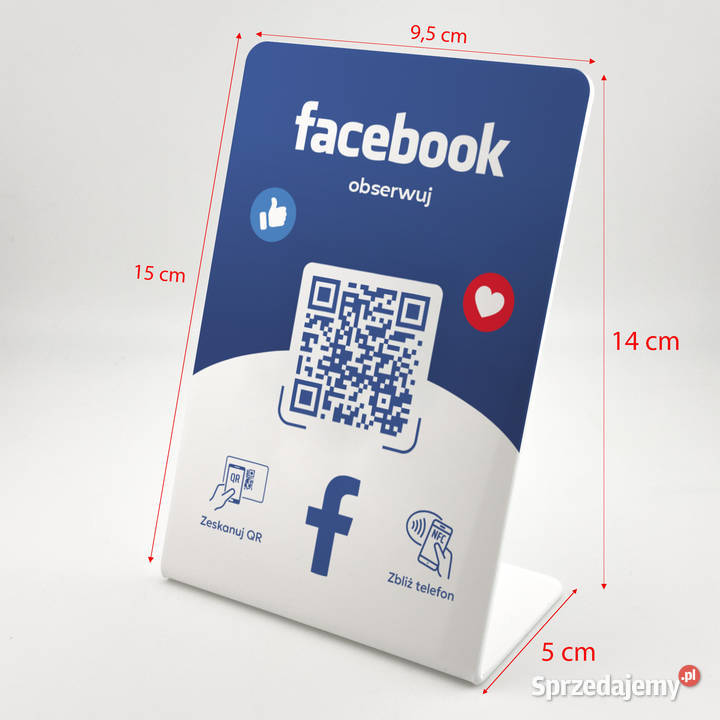 Stojak prezenter gięty z QR i NFC do mazowieckie