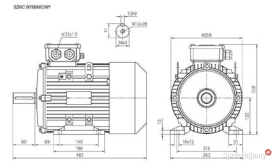 SILNIK OMT4132S4 55kW 4P 400690V 50Hz B3 IP55 Czarnylas sprzedam
