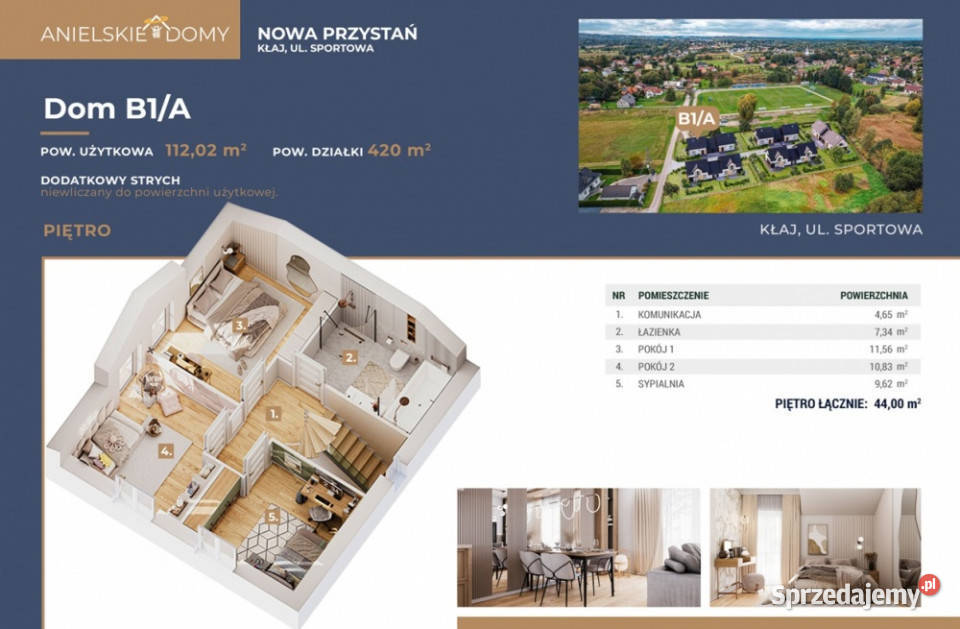 Nowa inwestycja w Kłaju Dom z garażem 117m2ogród 7133zł/m2 Kłaj sprzedam