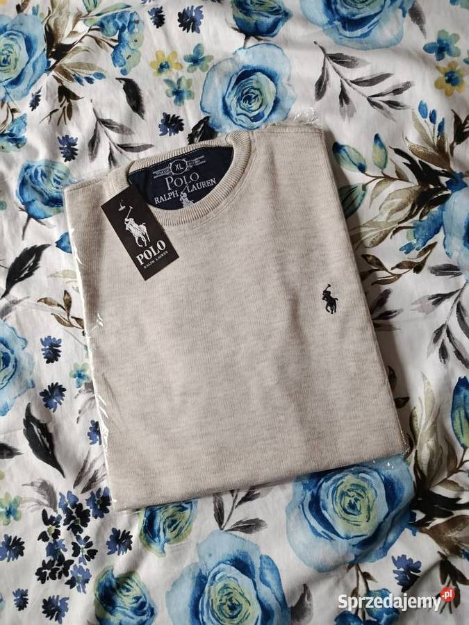 Sweter bawełniany Ralph Lauren regular fit jasny długi Białystok