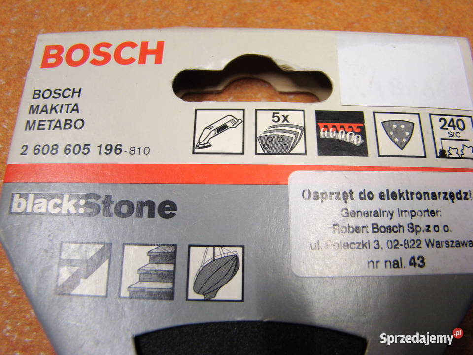Papier ścierny BOSCH Granulacja 240 DELTA Ref Bielsko-Biała
