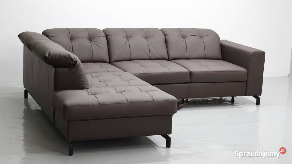 TLK SKÓRA NATURALNA NAROŻNIK funkcja spania SOFA Narożniki Dom i Ogród
