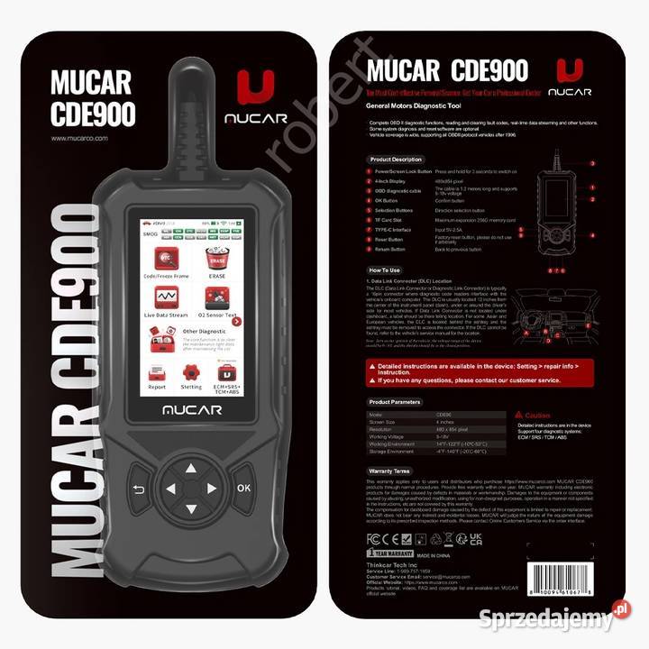 Diagnoskop Tester Skaner OBD2 Mucar CDE900 mazowieckie Siedlce