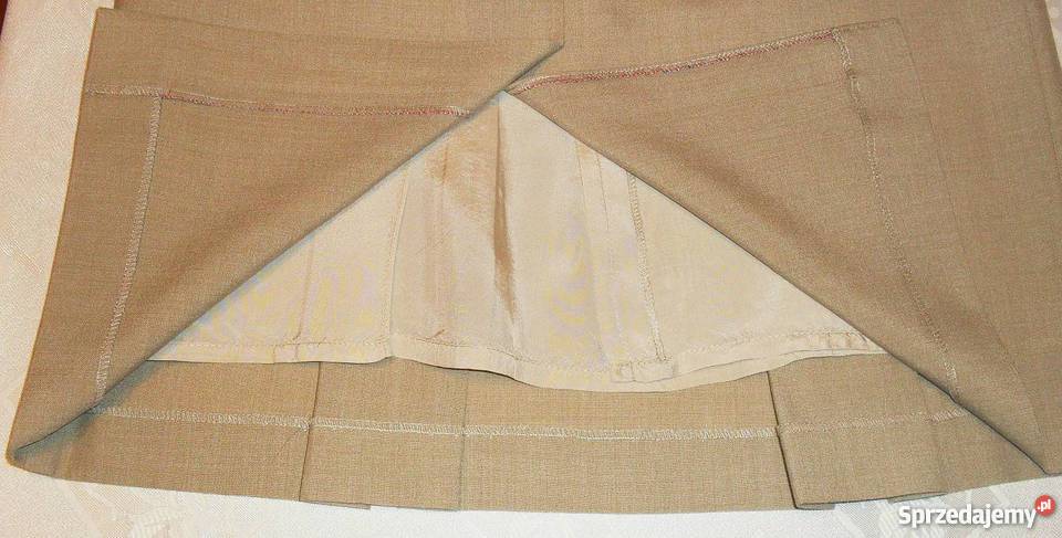 Spódnica wiosenna beżowa z kontrafałdami Rozmiar Gliwice