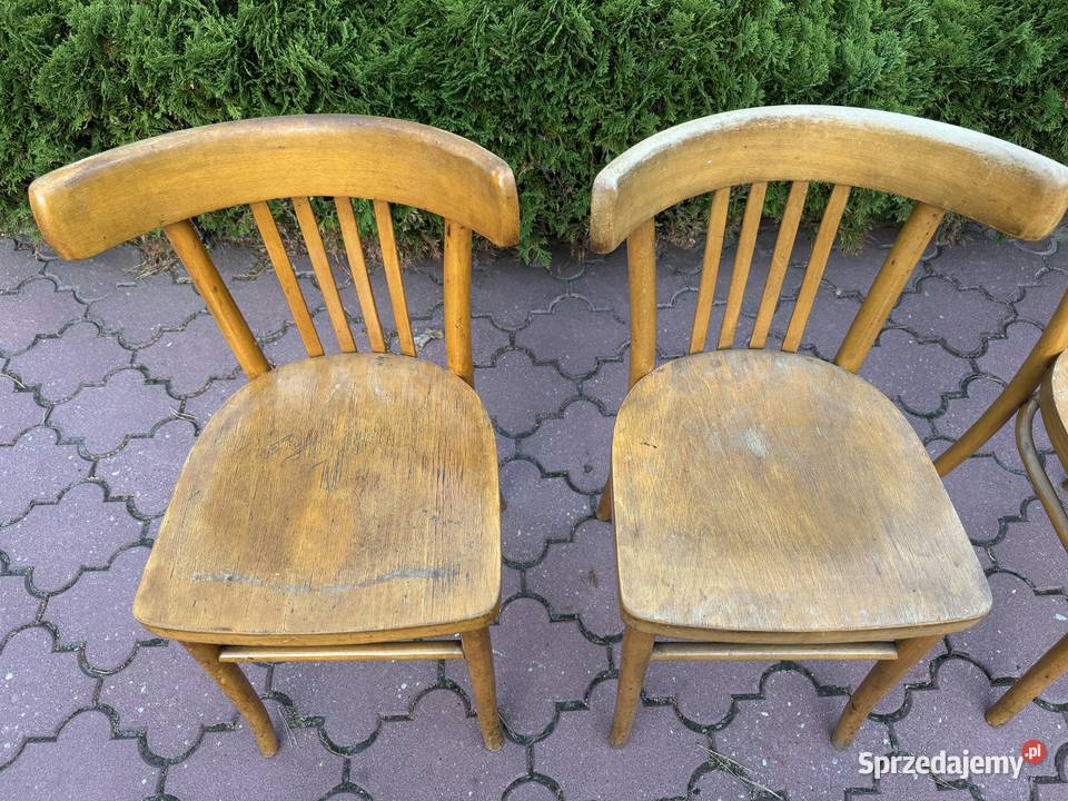 Krzesła gięte 5 vintage PRL art deco krzesło