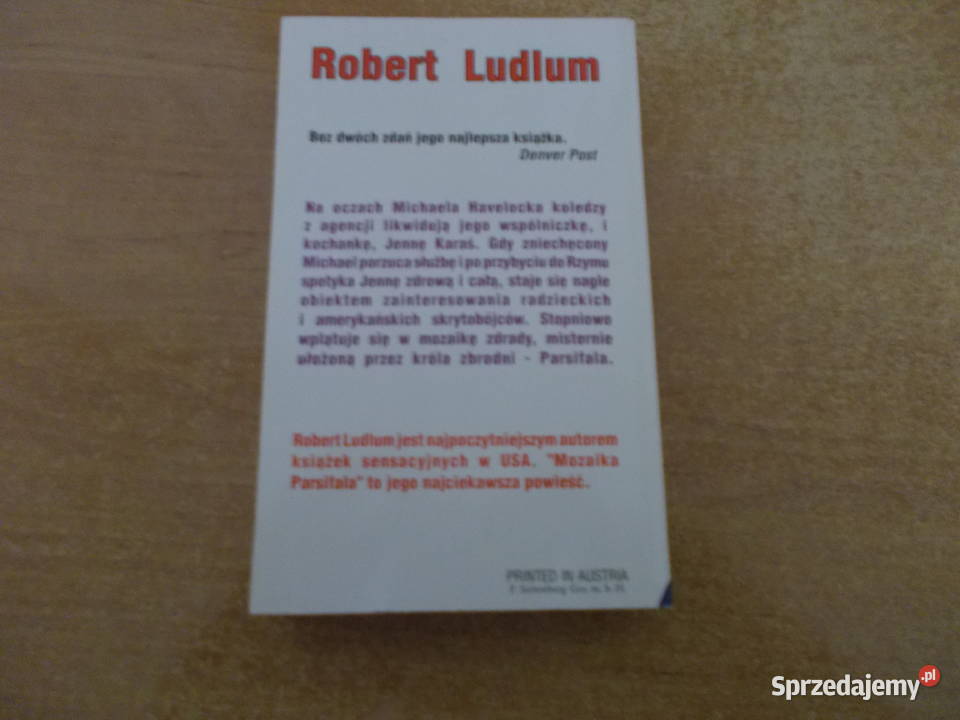 Robert Ludlum Mozaika Parsifala thrillery, sensacyjne Kultura i Rozrywka sprzedam