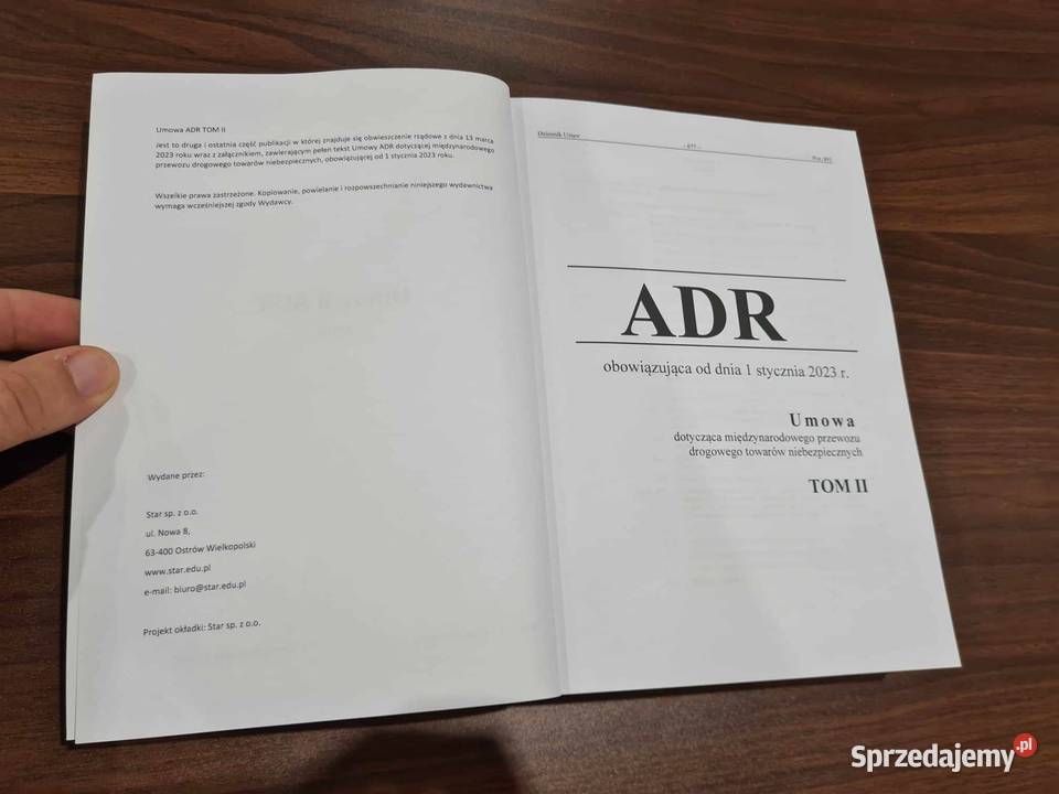 Umowa ADR 2023 2025 NOWE KSIĄŻKI Wiele sztuk Ostrów Wielkopolski sprzedam