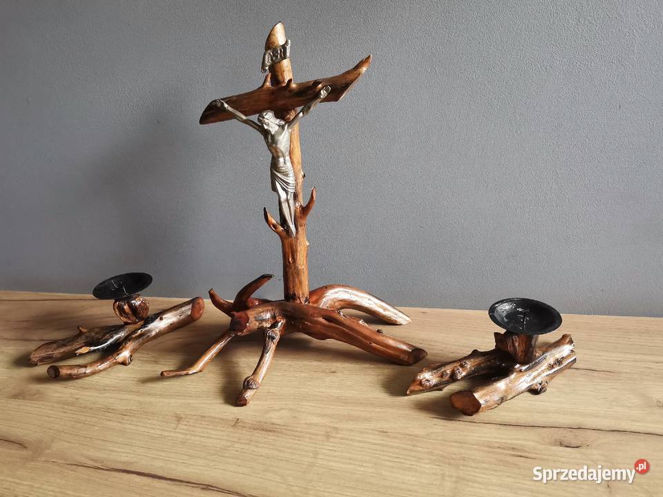 Stary drewniany Krzyż Krucyfiks Pasyjka 2