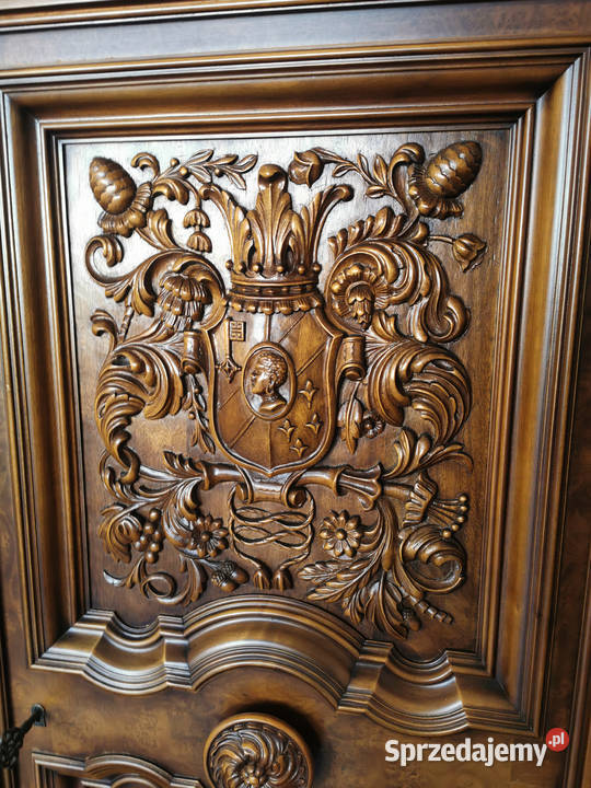 Ogromny neorenesansowy orzechowy komplet Wrocław sprzedam