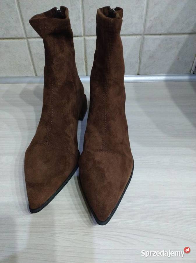 Botki w kolorze brązowym z zamszu 27cm Lublin sprzedam