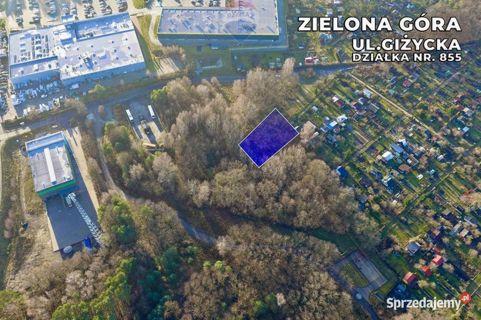 Działka mieszkaniowousługowa 970 m MPZP Zielona Góra