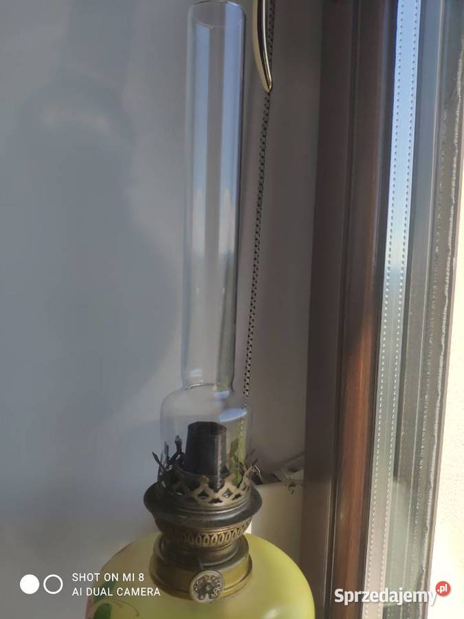 Stara francuska lampa naftowa XIX w onyks małopolskie