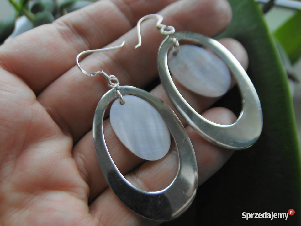 Piękne kolczyki srebro 925 i masa perłowa srebro mazowieckie Warszawa