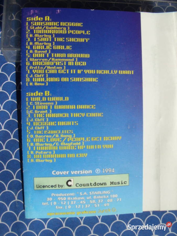 Kaseta SUNSHINE REGGAE 1994 Wołów