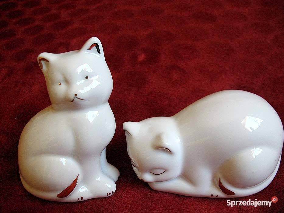 Kot mały kotek z porcelany Figurka 5 x 10 x 5 mazowieckie Siedlce sprzedam
