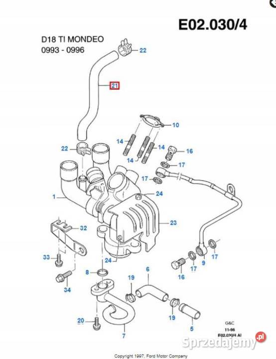 PRZEWÓD POWIETRZA FORD MONDEO 9600 18 D
