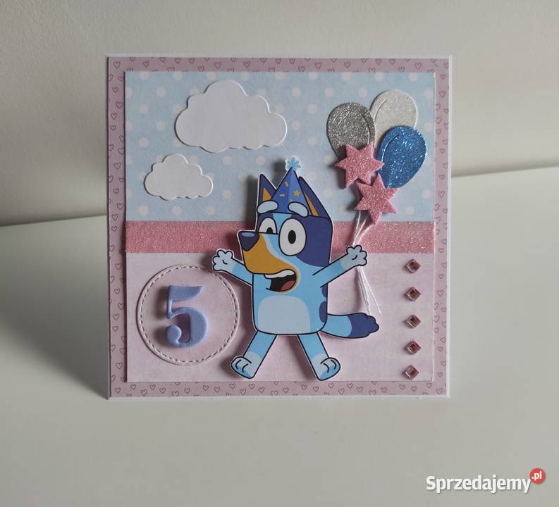 Kartka urodzinowa ręcznie robiona Blue Łódź sprzedam