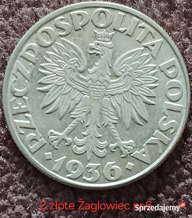 2 złote Żaglowiec 1936 r 6 Cudeńko sprzedam