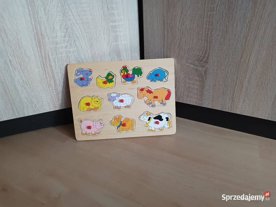 Drewniane puzzle układanki z uchwytami zwierzęta Szczecin