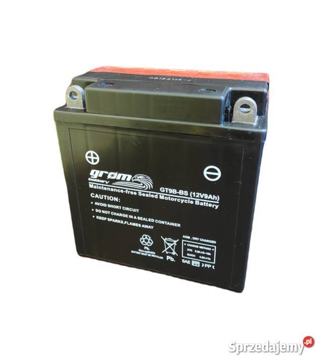 Akumulator motocyklowy GROM GT9BB YT9B 12V 9Ah