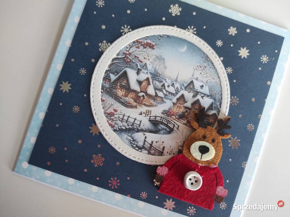 Kartka ręcznie robiona handmade z okazji Świąt