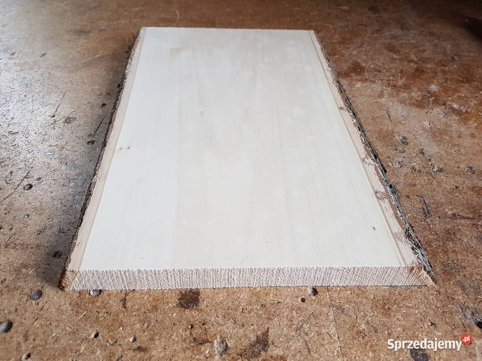 Deska lipowa z korą 40x225x25 rzeźba ikony Łódź sprzedam