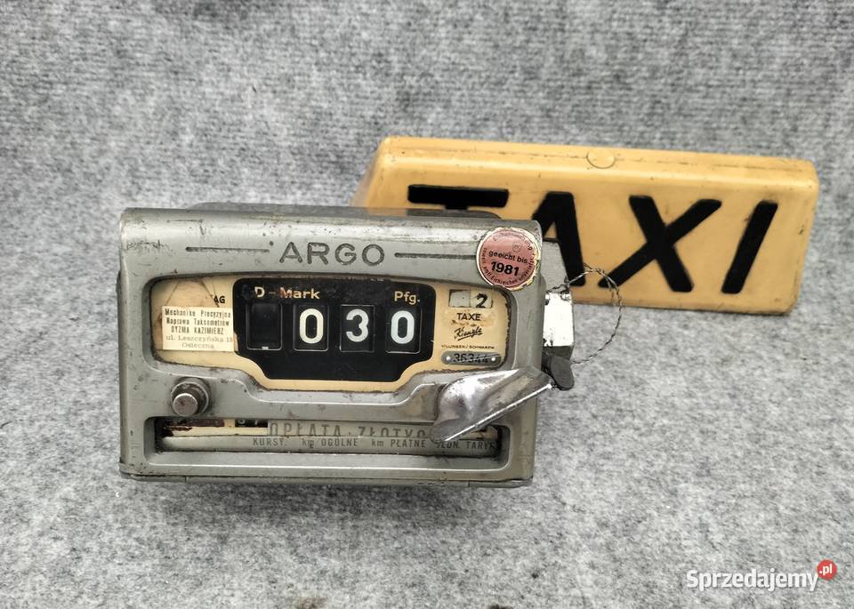 Stary taksometr kogut TAXI Osieczna Leszno