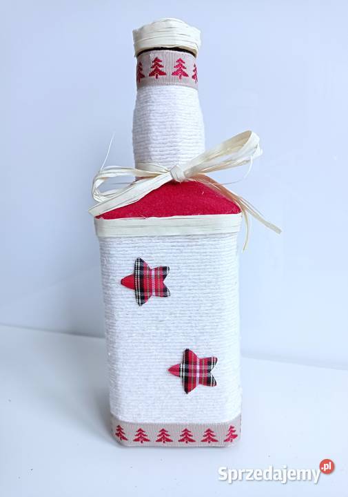 Butelka ręcznie zdobiona Boże Narodzenie Kante Katowice