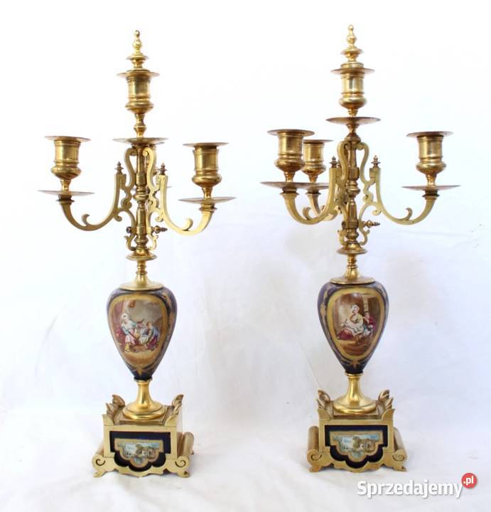 Antyczny francuski zegar z XVIII w brąz złocony Antyki dolnośląskie